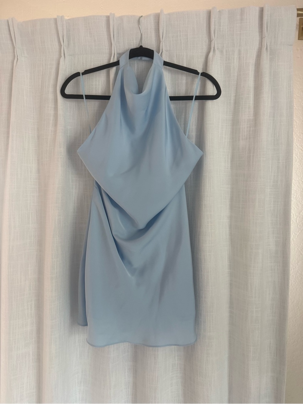 Aritzia Light Blue Halter backless Mini Dress
